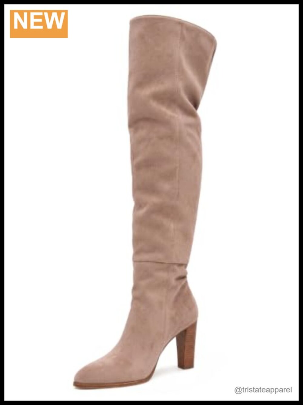 Women's Over the Knee Faux Suede Chunky Heel Zip Boots